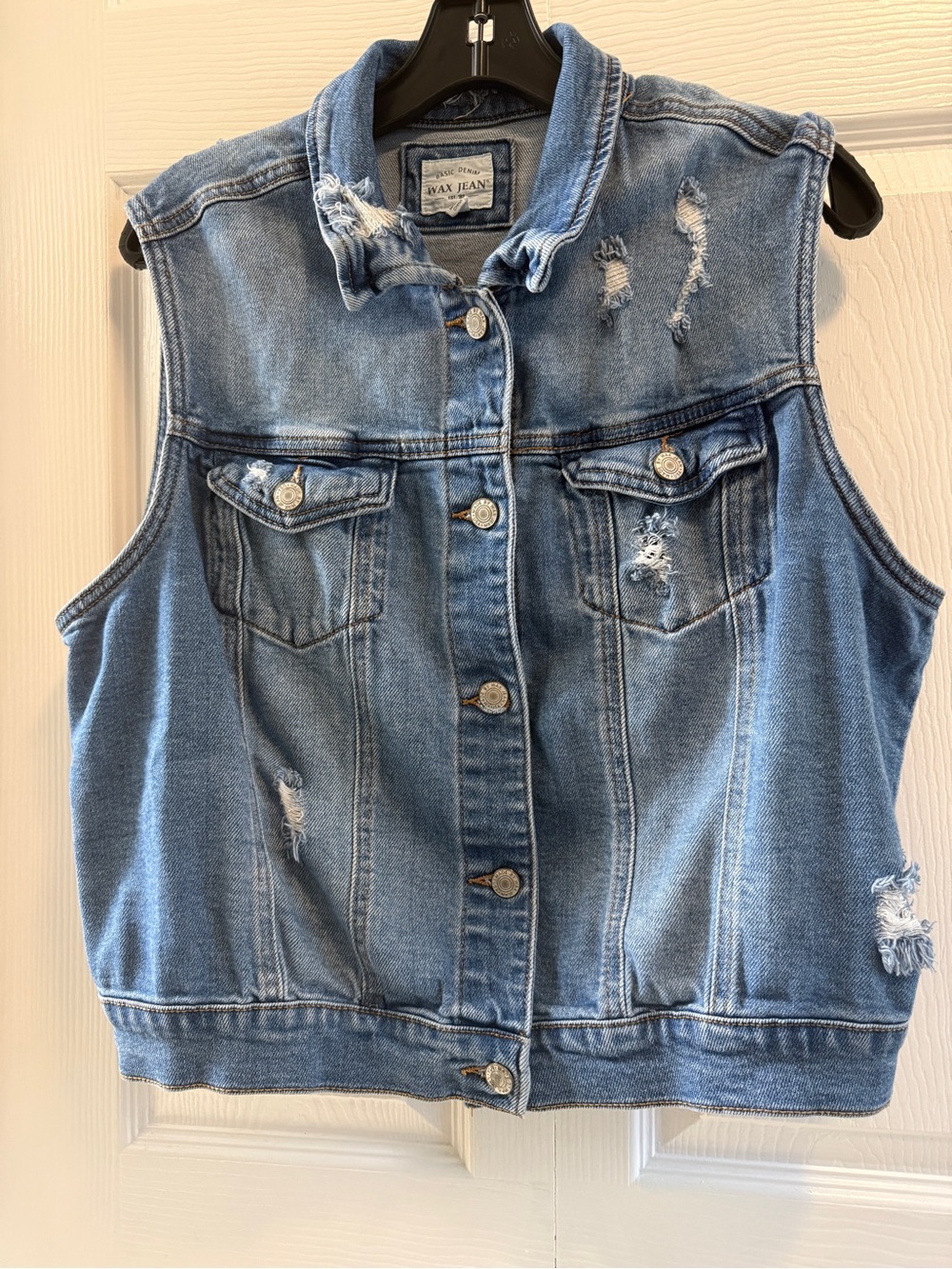 Wax Jean blue denim vest size 2XL